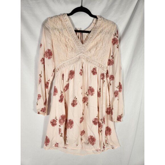 Alter'd State Womens Dress Delicate Floral Peach Boho Fairycore Y2K US/S - Picture 1 of 10